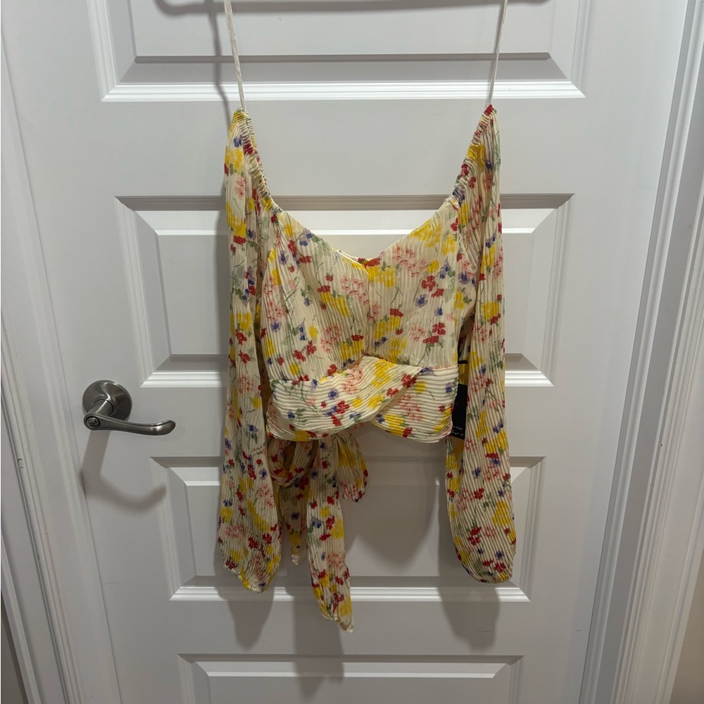 Floral Pleated Women's Top